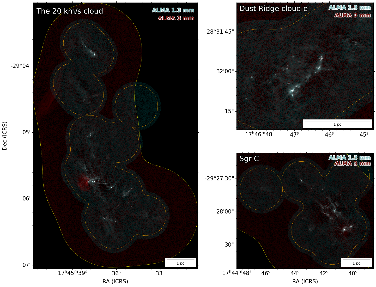 Matched-resolution ALMA maps of the three Central Molecular Zone clouds observed by DUET